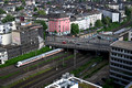 DG416147. Looking down on the station. D-Wehrhahn S. Dusseldorf. Germany. 6.5.2024.