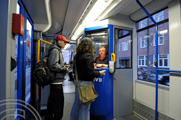 FDG06882. Combino Tram interior. Leidesplein. Amsterdam. Holland. 29.4.08.