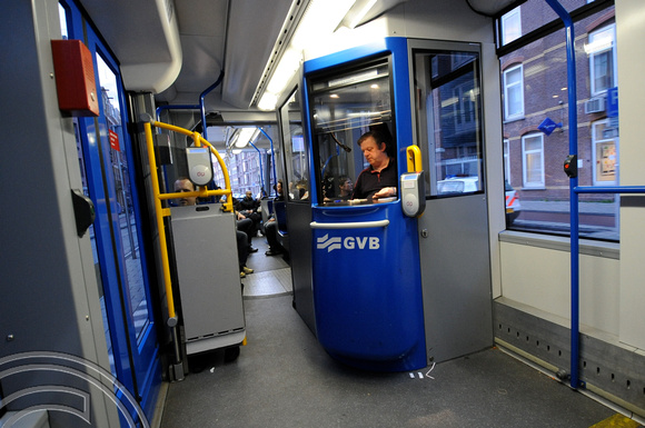 FDG06883. Combino Tram interior. Leidesplein. Amsterdam. Holland. 29.4.08.