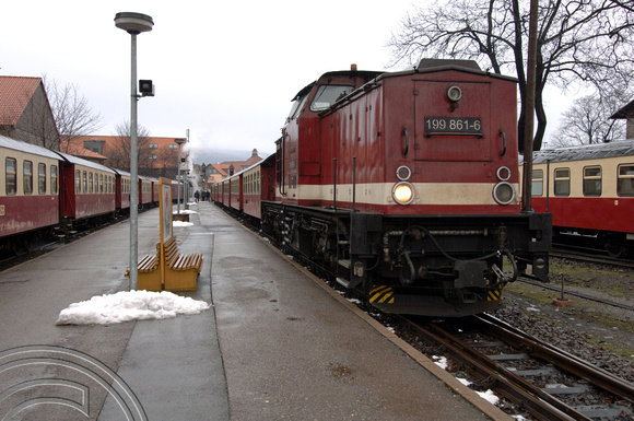 FDG2860. 199 861. Wernigerode. Harz railway. Germany. 16.2.06.