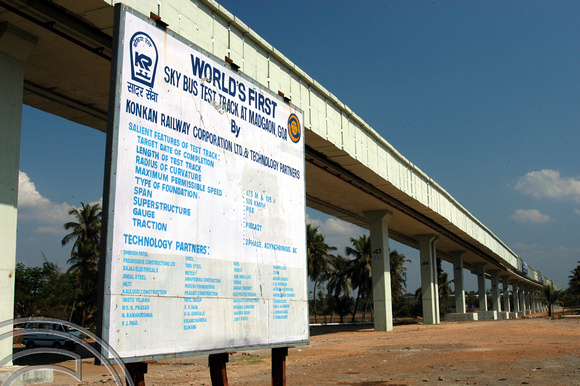 FDG1794. Sky bus test track. Madgaon. Goa. India. 3.2.05.