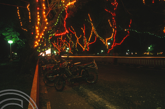 T6565. Republic day lights. Pondicherry. Tamil Nadu India. 26th January 1998