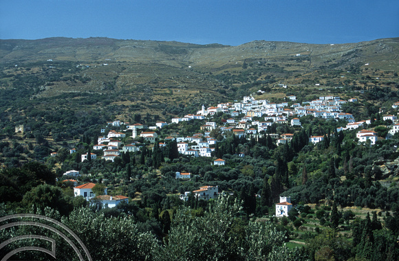 T14255. The village is a retreat of wealthy old sea Captains. Stenies. Andros. Cyclades. Greece. 25.9.02