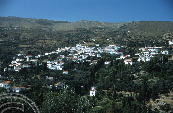 T14258. The village is a retreat of wealthy old sea Captains. Stenies. Andros. Cyclades. Greece. 25.9.02