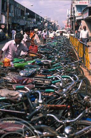 T6597. Bicycle park. Pondicherry. Tamil Nadu India. 29th January 1998