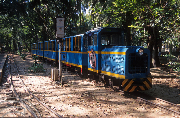T6567. Toy train in botanical gardens. Pondicherry. Tamil Nadu India. 27th January 1998