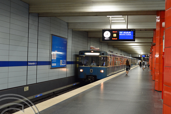 DG247084. U6 metro train. Giselastraße. Munich. Germany. 28.6.16