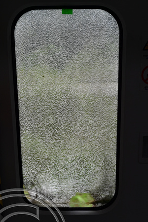 DG266346. Smashed windows are real problem on KTMs trains. SCS04. Malaysia. 21.2.17