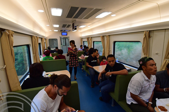 DG267300. Buffet car. SRT Chinese sleeper. Train 32. Hat Yai - Bangkok. Thailand. 25.2.17
