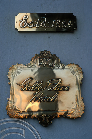17256. Polished nameplate. Galle Face Hotel. Colombo. Sri Lanka. 11.01.04