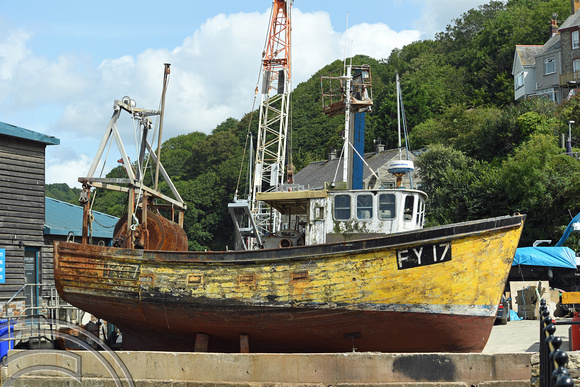 DG279595. Fishing boat under repair. Polruan. Cornwall. 19.8.17