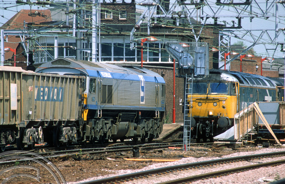 03886. 59002. Eastbound stone train. 47481. Stratford. 27.6.1994