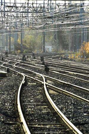 DG287235. Sunlight on the tracks. Crewe. 24.11.17