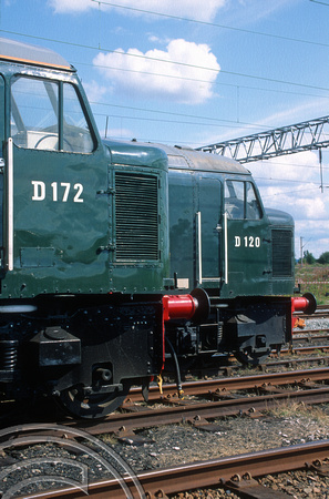 04119. Cabs of D172 and D120. Basford Hall open day. Crewe. 21.8.94