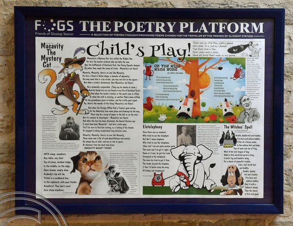 DG404198. Station poetry platform.  Glossop. Derbyshire. 10.10.2023.