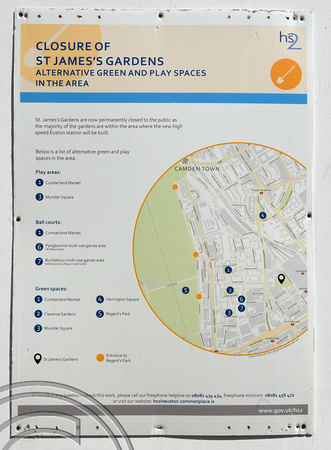 DG295597. Map of alternative parks. Euston. 15.5.18