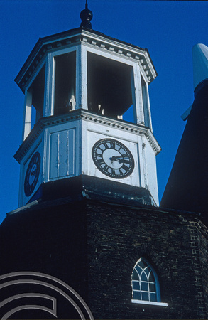 T02586. Clocktower. Three Mills. Bromley-by-Bow. London. England. 15th February 1990