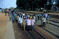 T5900. Late trains protest. Maddur. Karnataka. India. January 1996.