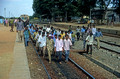 T5900. Late trains protest. Maddur. Karnataka. India. January 1996.