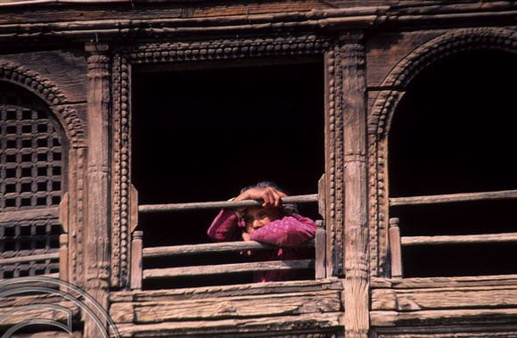 T3270. Woman at Monkey Temple. Kathmandu. Nepal. 1992.