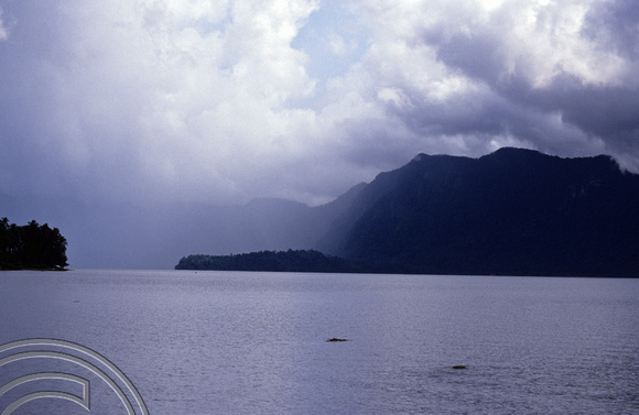 T3865. Rainstorm.Lake Maninjau. Sumatra. Indonesia. 1992.