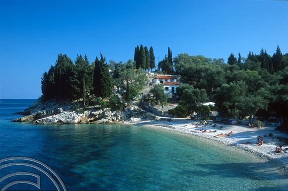 T10202. Levrehio beach outside Loggos. Paxos. Ionian Isles. Greece. 28th September 2000