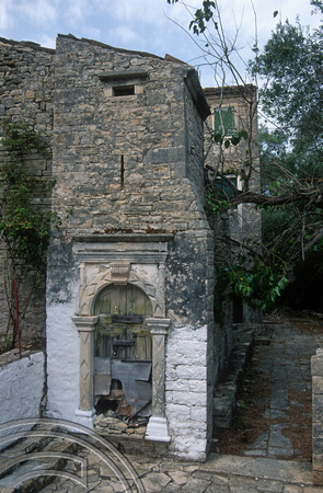T10226. Doorway of a Veneitian villa. Paxos. Ionian Isles. Greece. 1st October2000