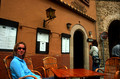 T15322. Stopping for lunch in a small village. Palau-Sator. Catalonia. Spain. 19.04.2003
