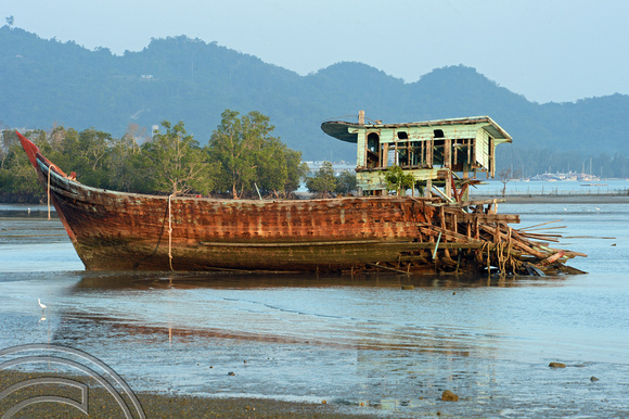 DG204528. Wreck of a fishing boat. Kuah. Langkawi. Malaysia. 20.1.15.