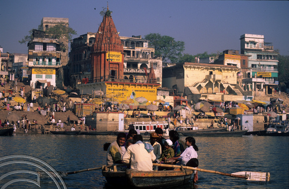 T6831. Boating on the Ganges. Varanasi. Uttar Pradesh. India. 1998.