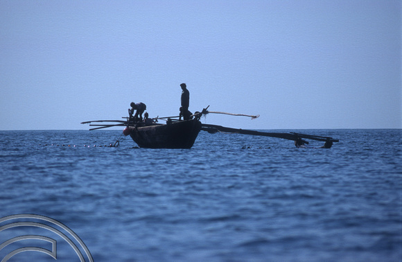 T5571. Fishing boat near Chapora. Goa. India. December 1995