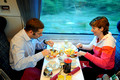 FDG07387. Breakfast on the train. Ireland.  1.7.08.