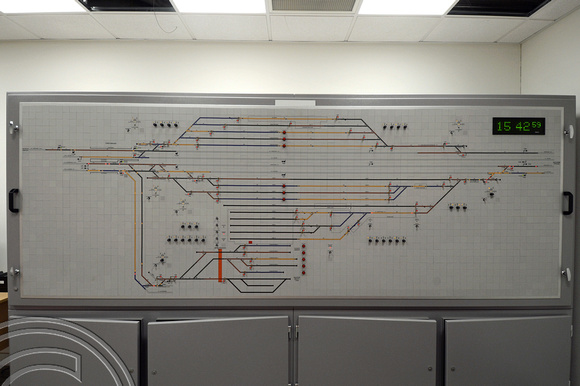 DG211320. The control room signal panel. Three Bridges depot. 16.4.15