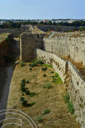 DG383151. The  Medieval city walls. Rhodes. Greece. 19.10.2022.
