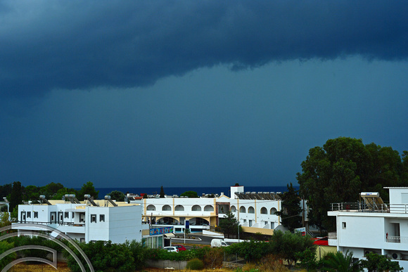 DG382850. Storm over Lardos. Rhodes. Greece. 15.10.2022.