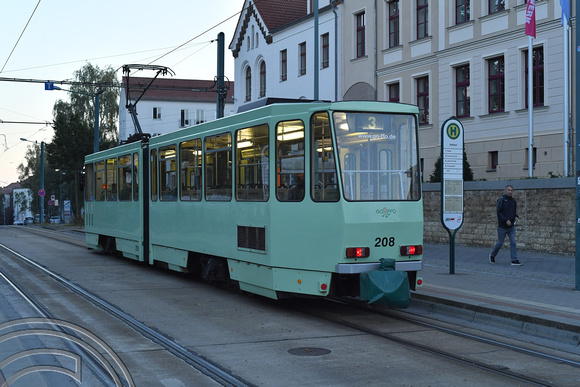 DG381193. Tram 208. Bahnhof. Frankfurt (Oder). Germany. 21.9.2022.