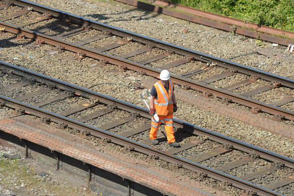 DG215640. Track workers. Salford Central. 11.6.15