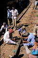 T09657. Cutting rail with handsaw. Rajkot. Gujarat. India. 19.2.00.