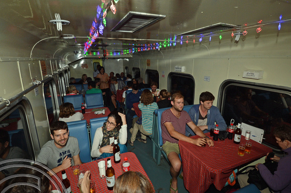 DG132283. Party in the restaurant car on train No1. Thailand. 28.11.12.