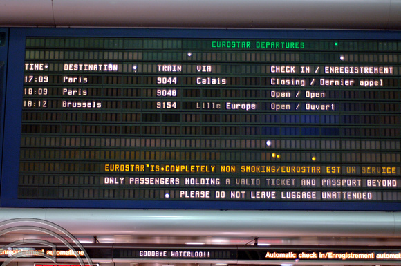 DG13511. Last departures. Waterloo International. 13.11.07.