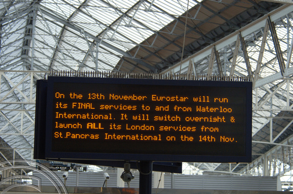 DG13478. Move message. Waterloo International. 13.11.07.