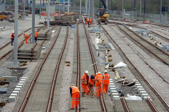 DG15046. Building new stabling sidings. Stratford. 19.3.08.