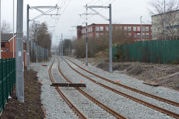 DG134811. Metrolink towards Rochdale. Shaw. 7.1.13.
