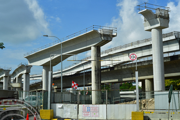 DG386300. New viaduct construction. Upper Changi Rd. Tanah Merah. East-West line. Singapore. 12.1.2023.
