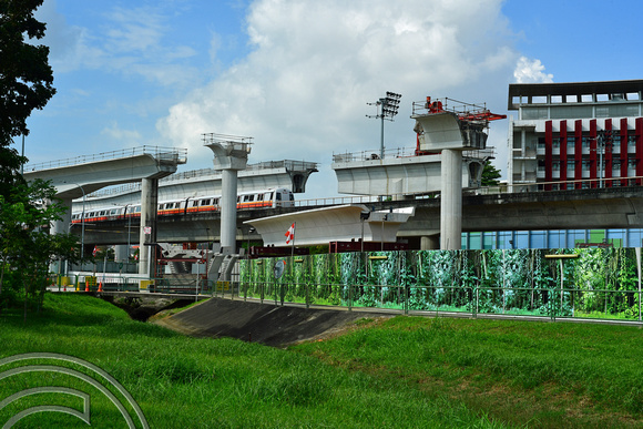 DG386303. New viaduct construction. Upper Changi Rd. Tanah Merah. East-West line. Singapore. 12.1.2023.