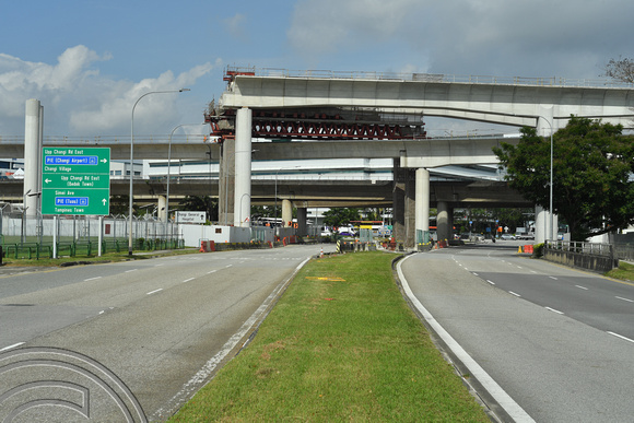 DG386274. New viaduct construction. Xilin Ave. Tanah Merah. East-West line. Singapore. 12.1.2023.