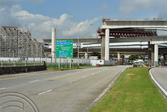 DG386275. New viaduct construction. Xilin Ave. Tanah Merah. East-West line. Singapore. 12.1.2023.