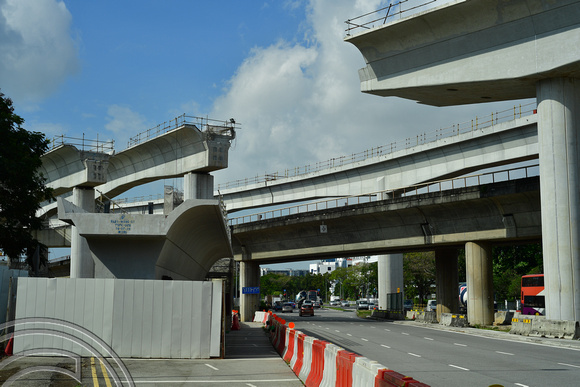 DG386292. New viaduct construction. Upper Changi Rd. Tanah Merah. East-West line. Singapore. 12.1.2023.