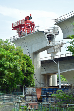 DG386316. New viaduct construction. Upper Changi Rd. Tanah Merah. East-West line. Singapore. 12.1.2023.