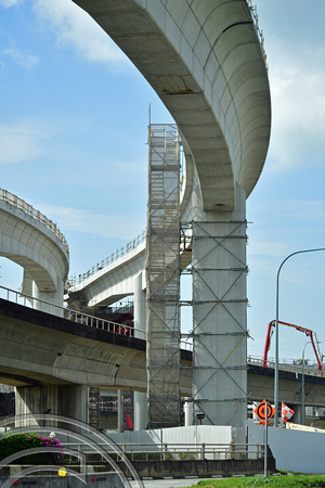 DG386314. New viaduct construction. Upper Changi Rd. Tanah Merah. East-West line. Singapore. 12.1.2023.
